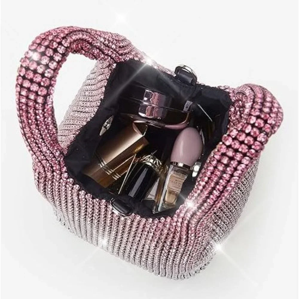 NWT Sparkling Bling SwarovskI Crystal Rhinestone Bucket Bag Shoulder Pur… - Picture 8 of 17